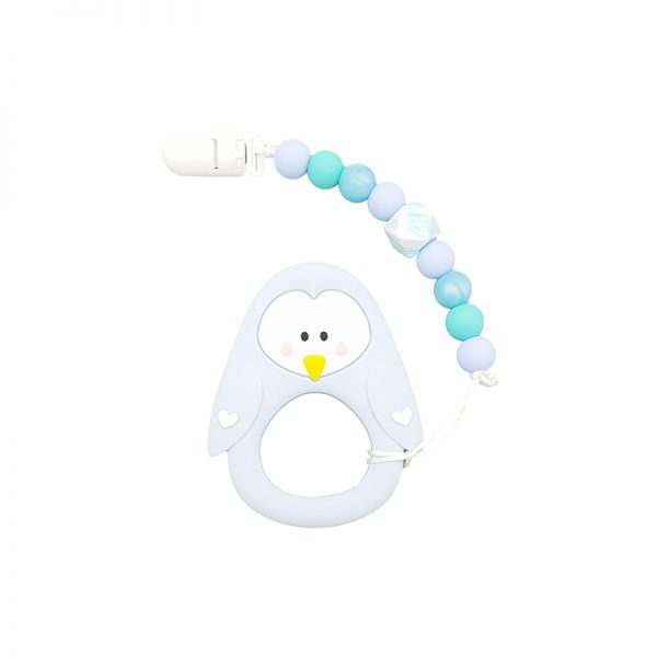 Baby-Teething-Clip-Set---Lovely-Penguin-(Blue)