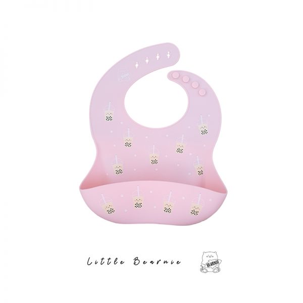 Little-Bearnie-Silicone-Bib---Boba-Pink