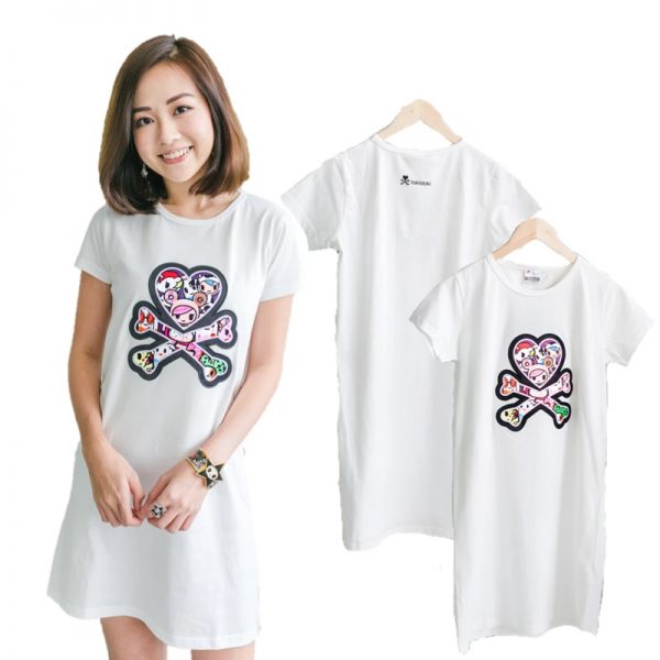 tokidoki Signature Logo T-shirt Dress (White) (1) - tokidoki - Enchante