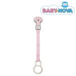 34122 Baby Nova Pacifier Holder - Pink Checked (2) - Baby Nova - Oceanokidz