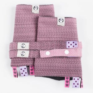 DROOL PADS & REACH STRAPS SET, (60� COTTON, 40� POLYESTER) - LITTLE HERRINGBONE OMBRE PINK1.0