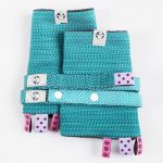 DROOL PADS & REACH STRAPS SET, (60� COTTON, 40� POLYESTER) - LITTLE HERRINGBONE OMBRE TEAL1.0