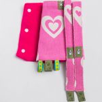 Drool Pads & Reach Straps Set, (100� cotton) - SWEETHEART PINK & CREME 2.02 (3)