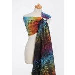 LennyLamb Ring Sling with Gathered Shoulder - Symphony Rainbow Dark (Jacquard Weave 100% Cotton) (1)