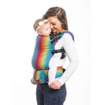 LennyUp Carrier - Little Herringbone Rainbow Navy Blue (Herringbone Weave 100% Cotton) (3)