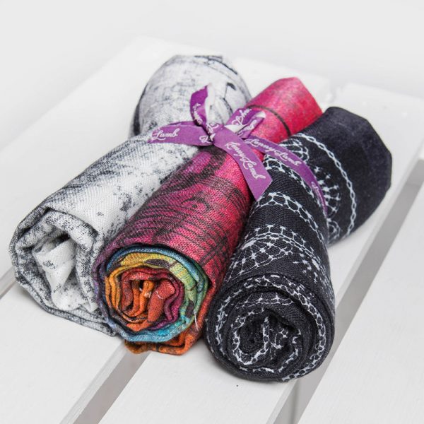 Lennylamb Muslin Square Set 70x70cm - Symphony Rainbow Dark, Symphony Black & White, Glamorous Lace (1)