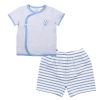 Love From Above Front Snap Baby Short Sleeve Set (Blue) (1)