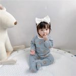 BUNNY LONG SLEEVE BODYSUIT WITH MATCHING FOOTSIE - POWDER BLUE (2)