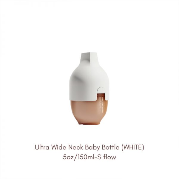 Heorshe Ultra Wide Neck Baby Bottle, 5oz150ml, White