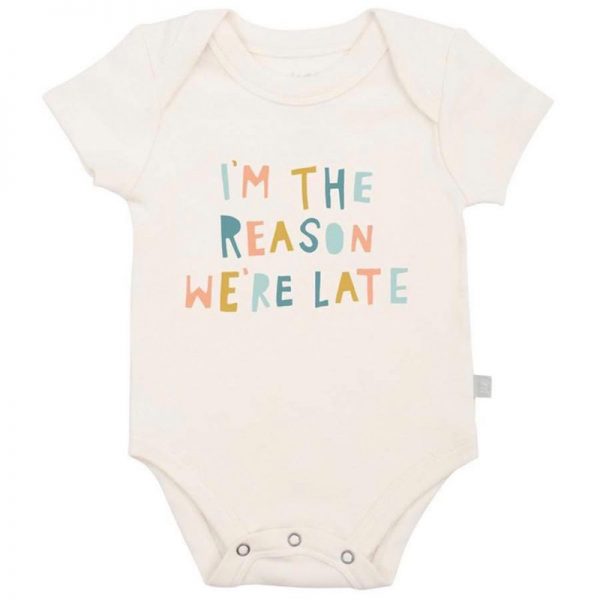 Im The Reason We're Late Organic Bodysuit (1) - Baby Bunnies