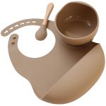 Silicone Bib +Bowl Set - Caramel - Cookie Dealer