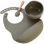 Silicone Bib + Bowl Set - Sage - Cookie Dealer