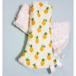 Lucky Pineapples Droolpads with light cream Minky