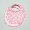 Pink Mochi Rabbit Bib with white Minky