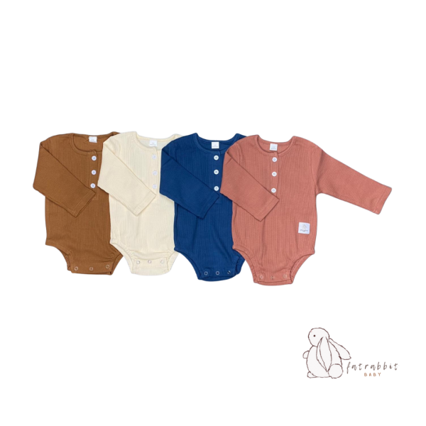 Henley Bodysuit - Fat Rabbit Baby