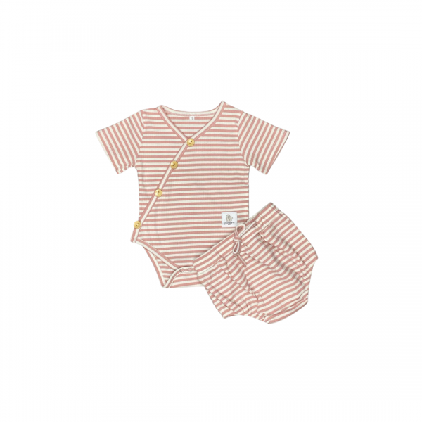 Kiara Kimono Set Pink Stripes