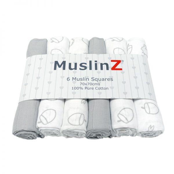 MuslinZ 6pk Muslin Squares 70x70cm – Patterned (Woodland) (4)