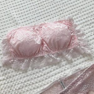 Envy Her Ganelle Anti Slip Strapless Lace Bralette (Pink Peonies)